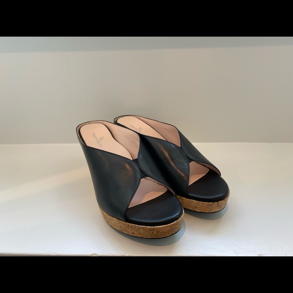 Taryn Rose, leather wedge sandals, size 10